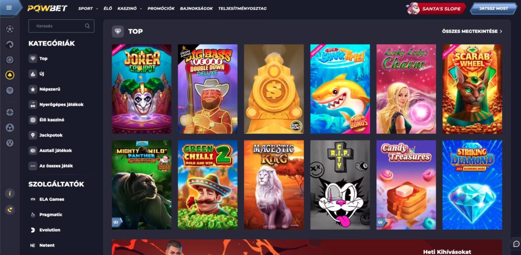 Powbet Casino nyerőgépek
