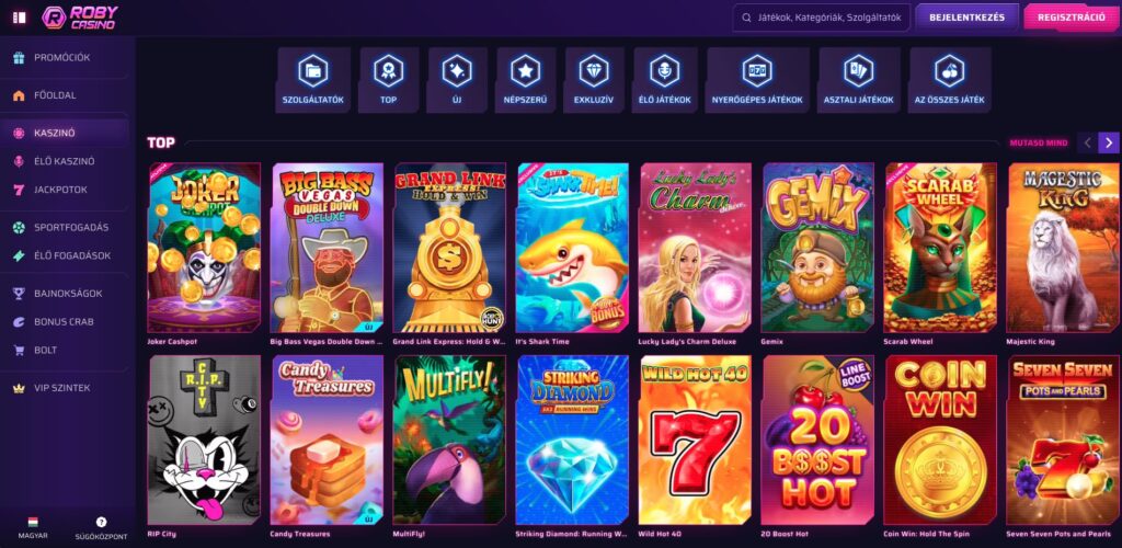 Roby Casino nyerőgépek