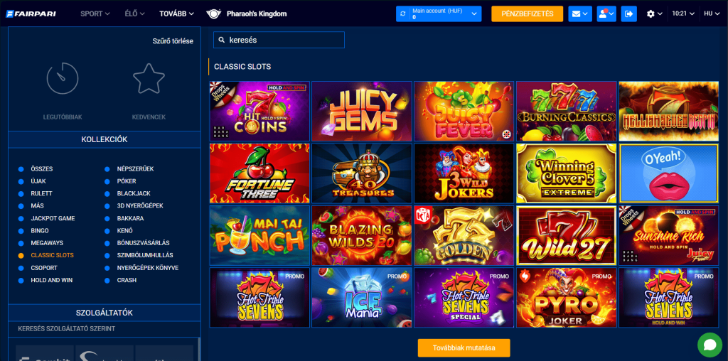 FairPari Casino nyerőgépek