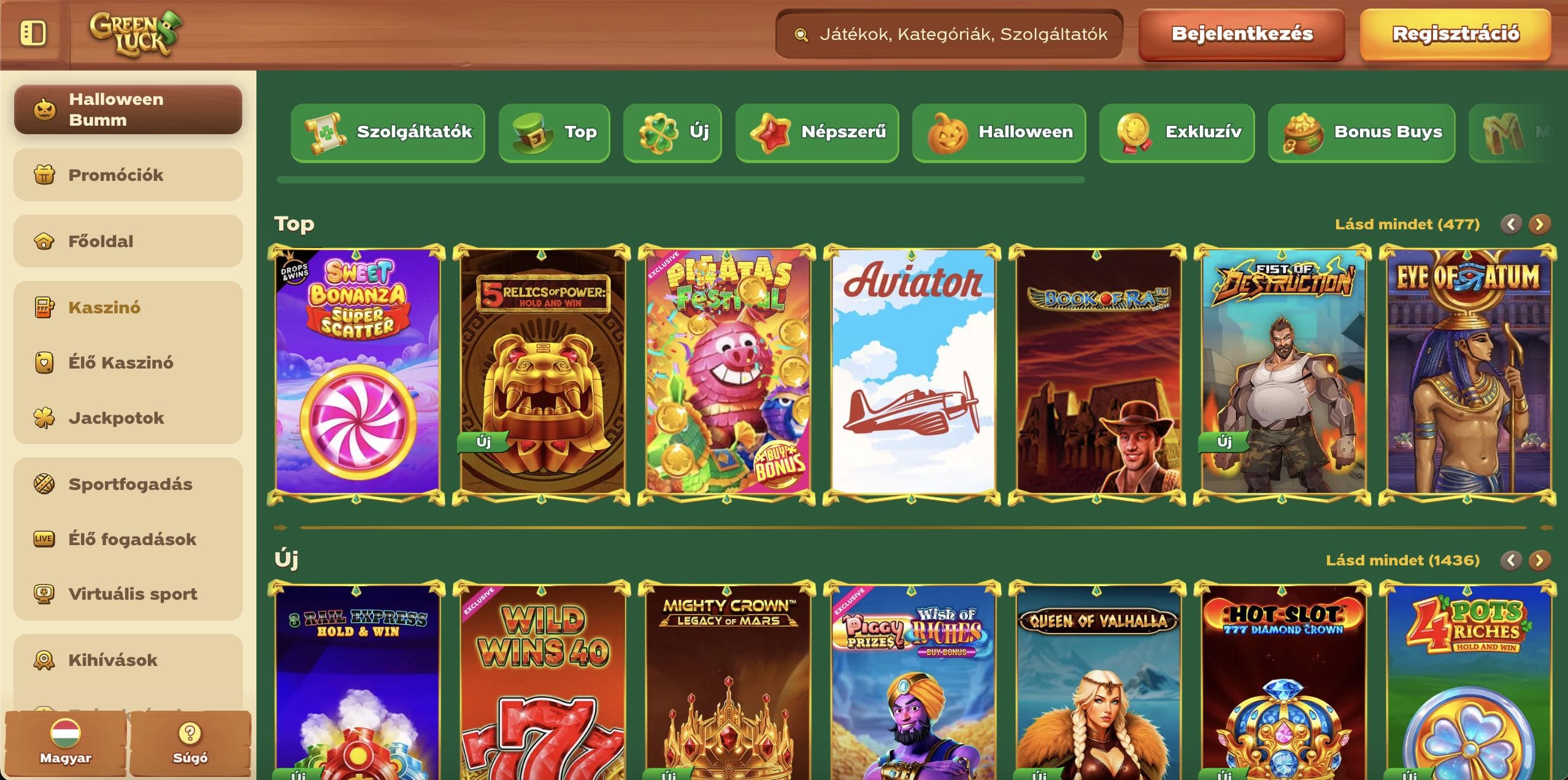 GreenLuck Casino nyerőgépek