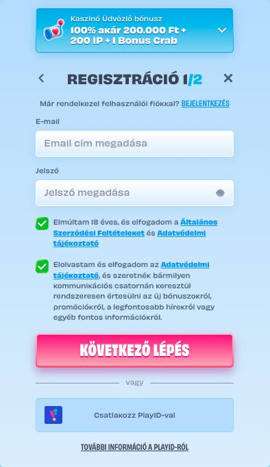 OnlySpins Casino regisztráció