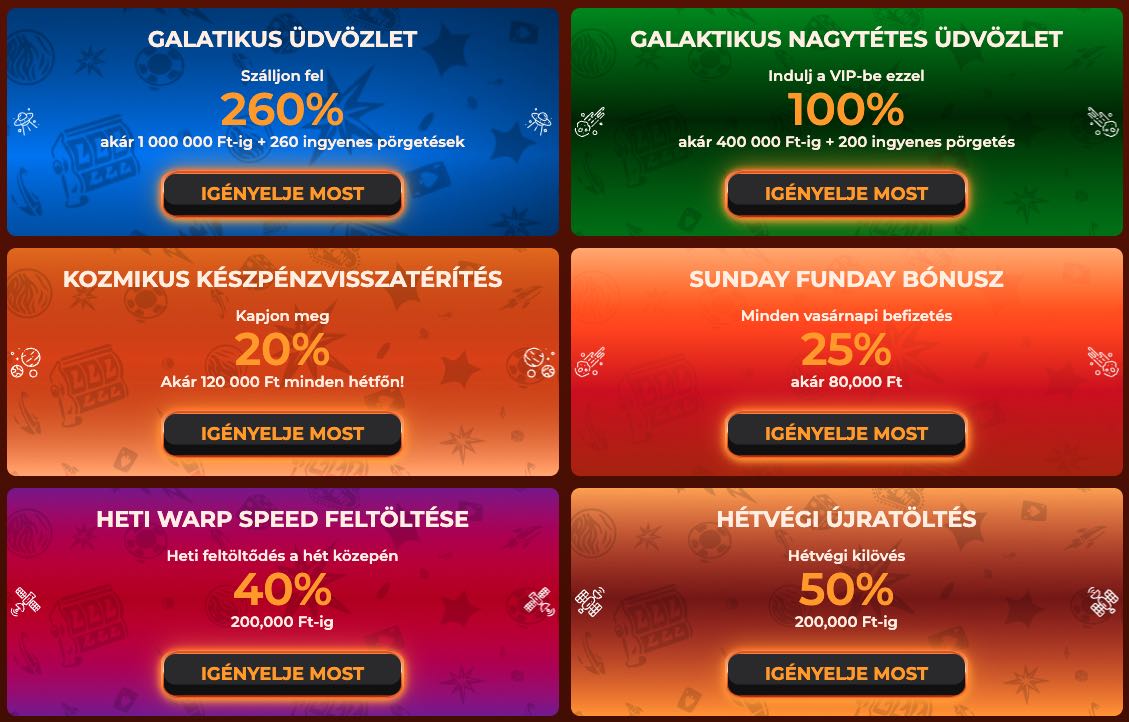 Vegazone Casino bónuszok