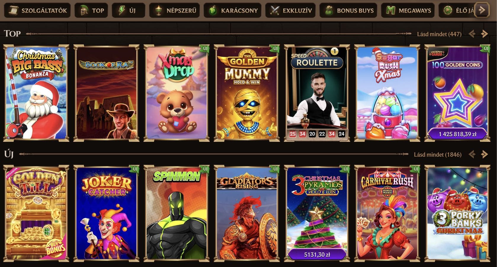 Lanista Casino nyerőgépek