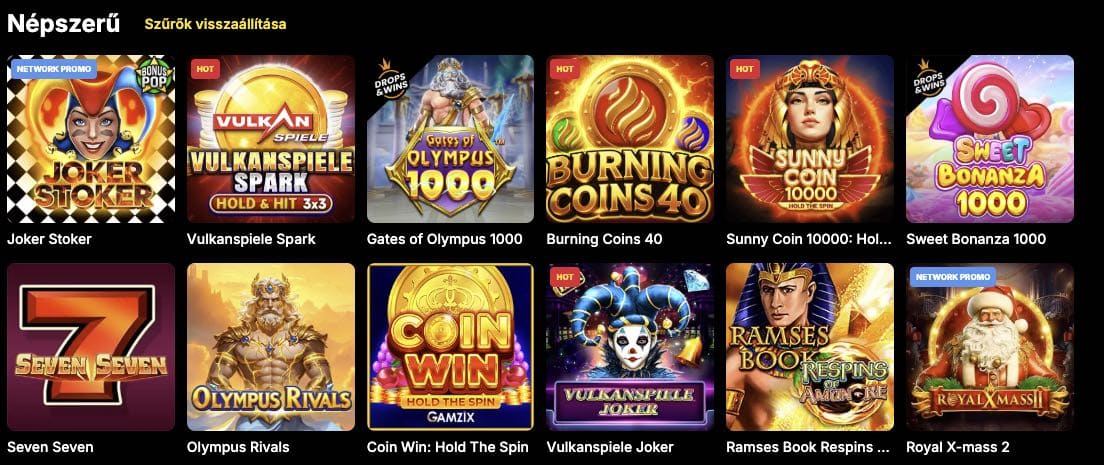 Vulkan Spiele Casino nyerőgépek