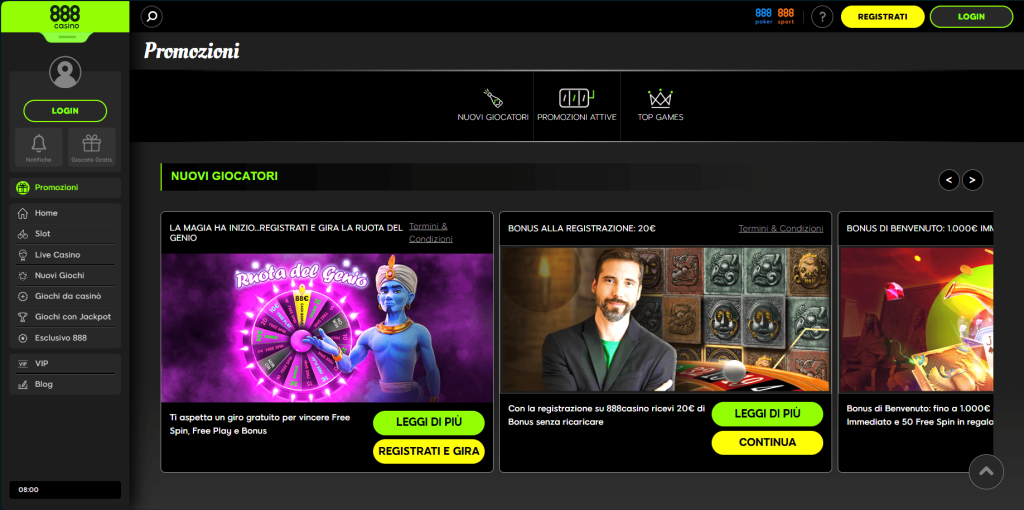 Bonus del casinò 888