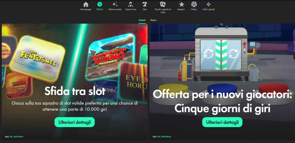 Bonus del casinò bet365