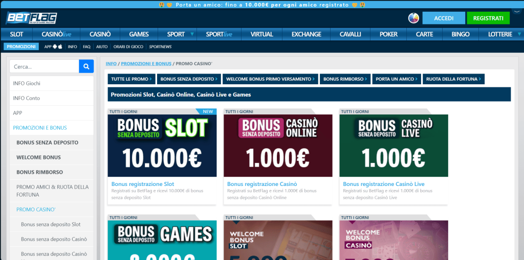 Bonus del casinò BetFlag