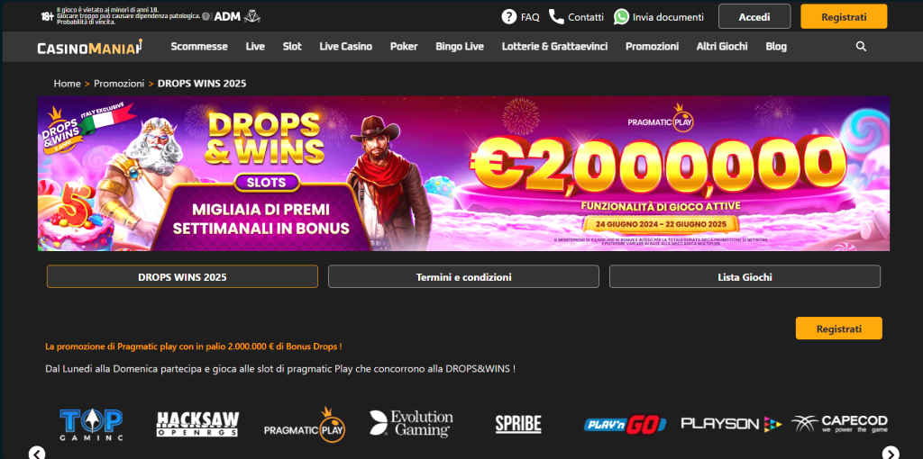 Bonus del casinò Casinomania