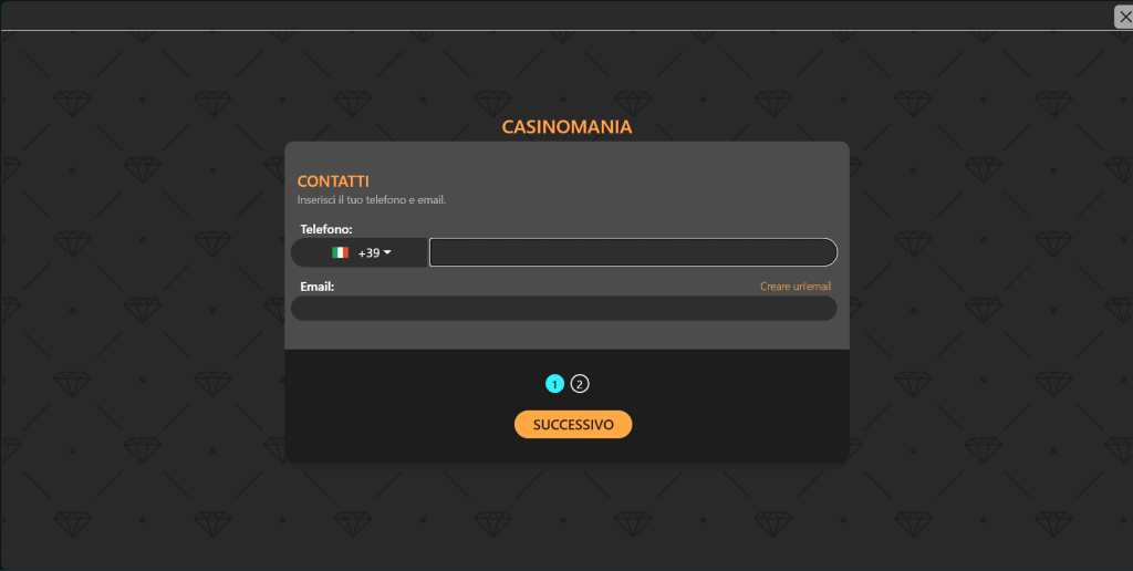 Registrazione al casinò Casinomania