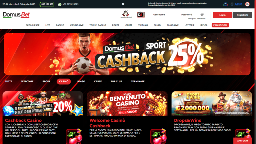 Bonus del casinò DomusBet