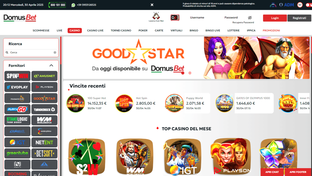 DomusBet casinò Italia