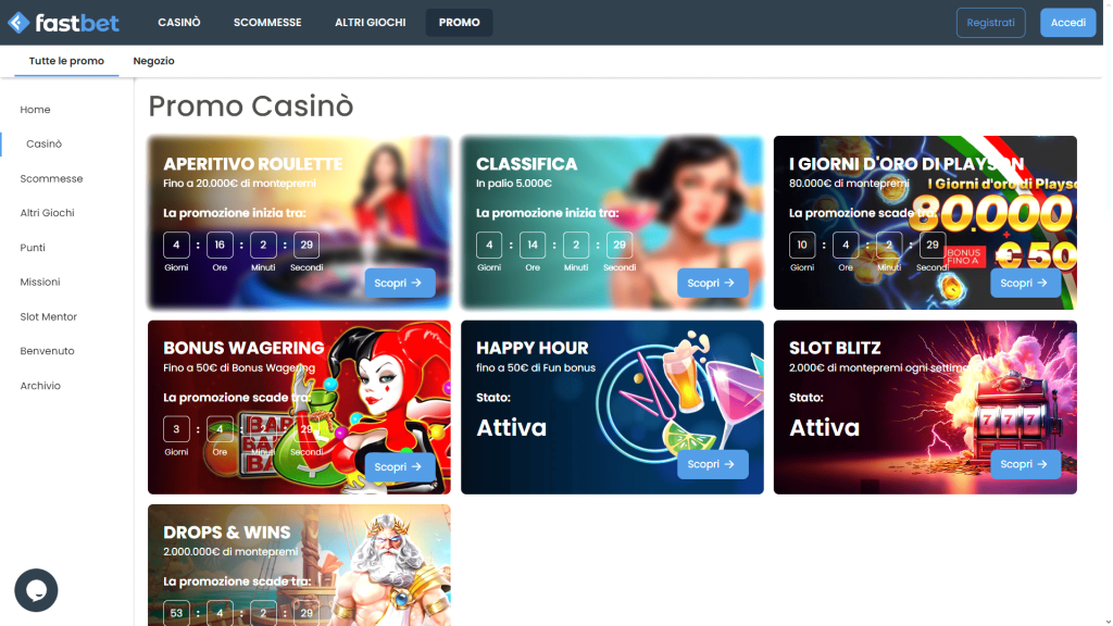 Bonus del casinò Fastbet