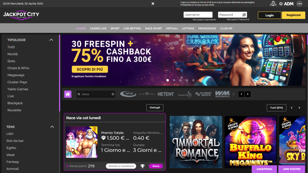 Jackpot City casinò Italia