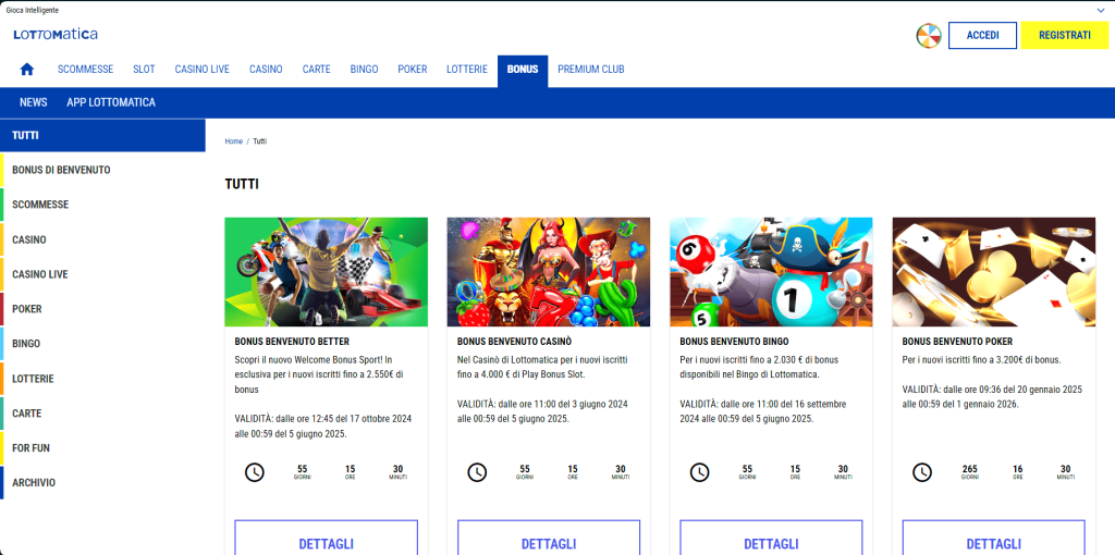 Bonus del casinò Lottomatica