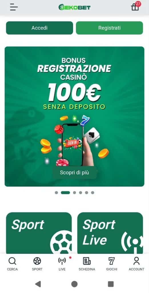 gekobet casino mobile in italia