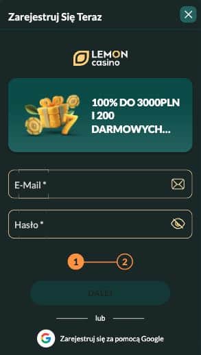 Lemon casino rejestracja konta