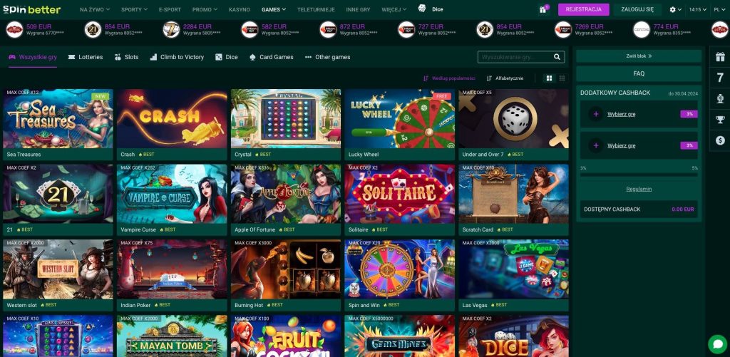 SpinBetter casino automaty do gier