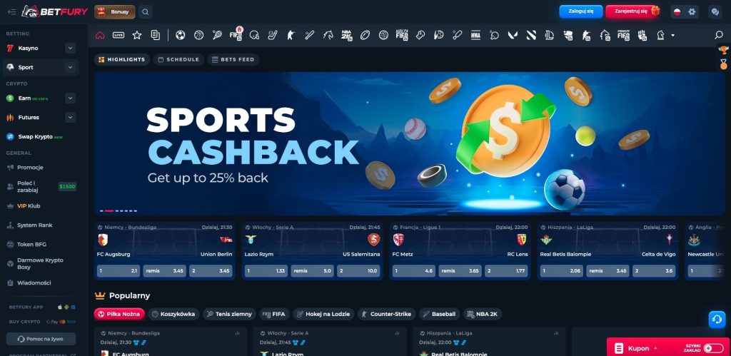 BetFury zaklady sportowe