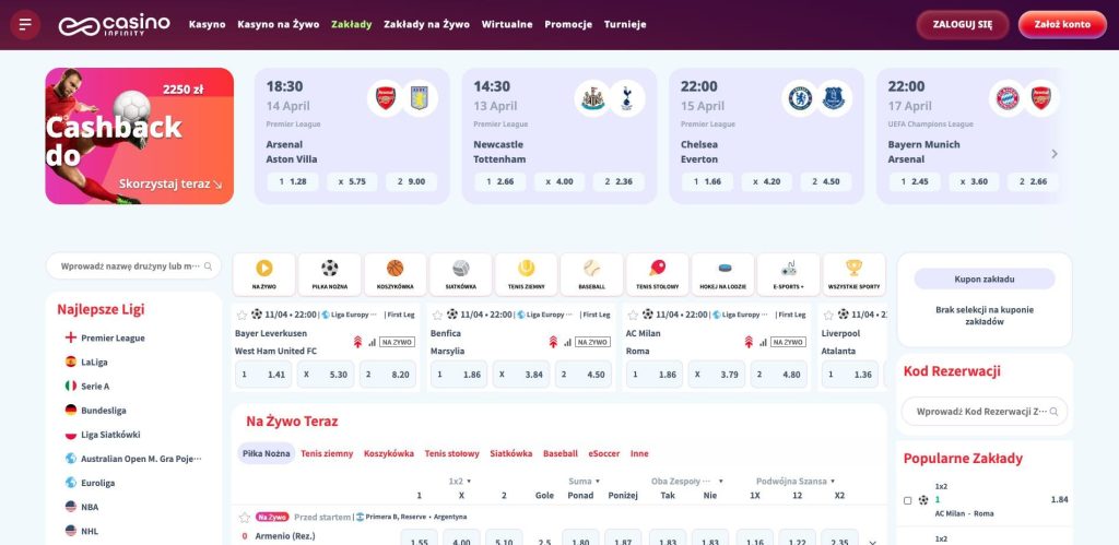 Infinity casino zaklady sportowe