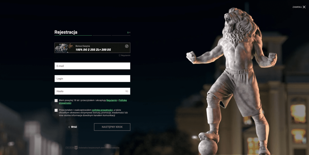 Betinia casino rejestracja konta