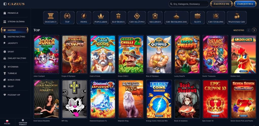 Cazeus casino automaty do gier