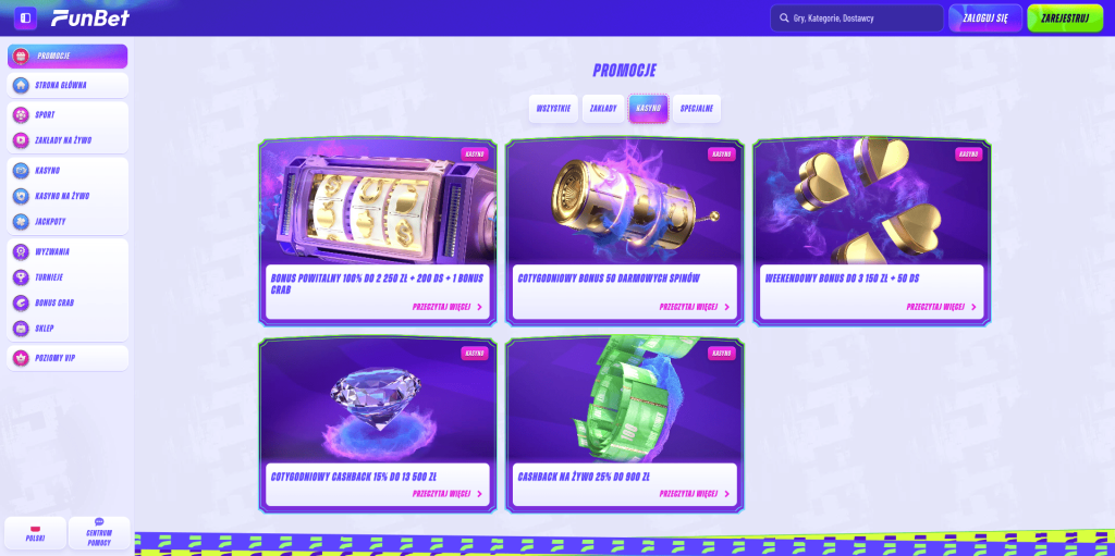 Funbet casino bonusy