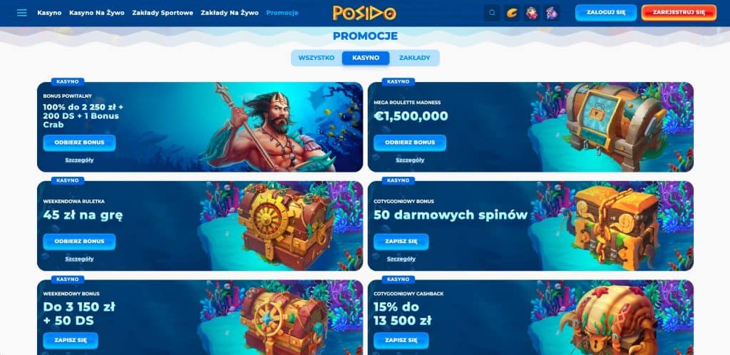 Posido casino bonusy