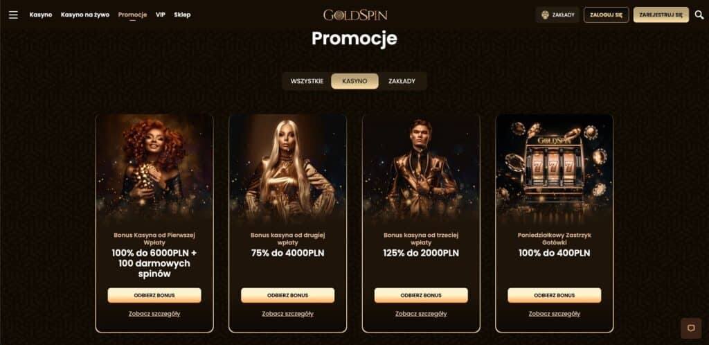 GoldSpin casino bonusy