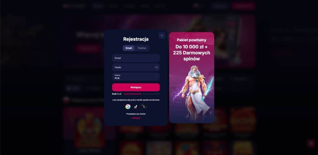 NV casino rejestracja konta