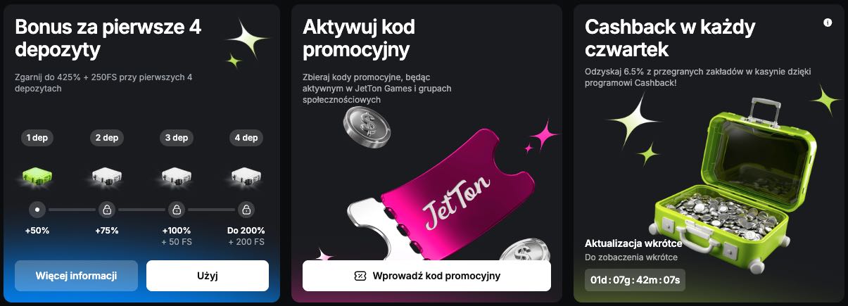 JetTon casino bonusy