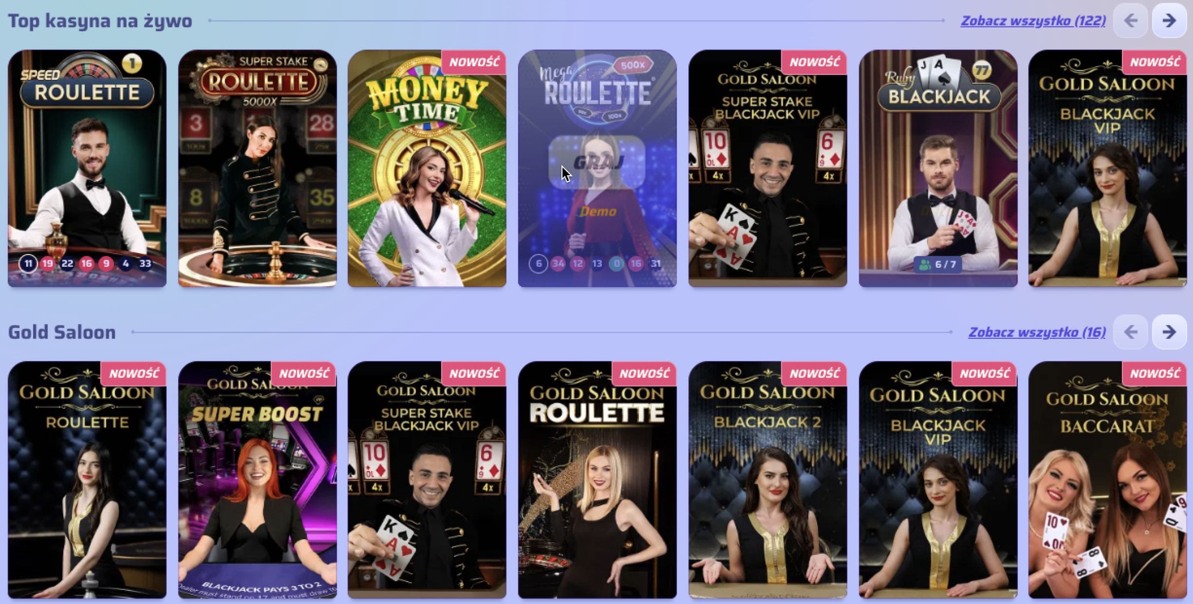 Gra z krupierami na żywo