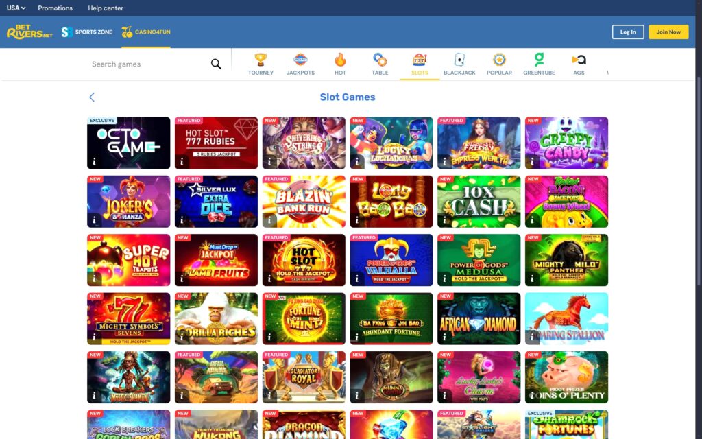 Bet Rivers casino slots