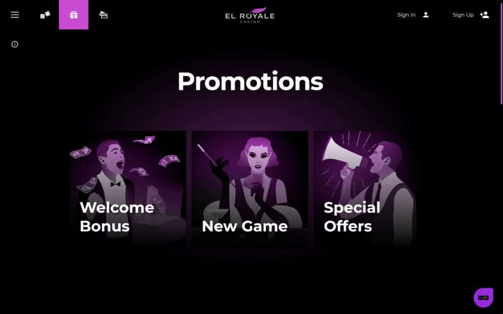 El Royale casino bonuses