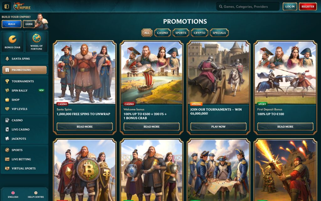 MyEmpire casino bonuses