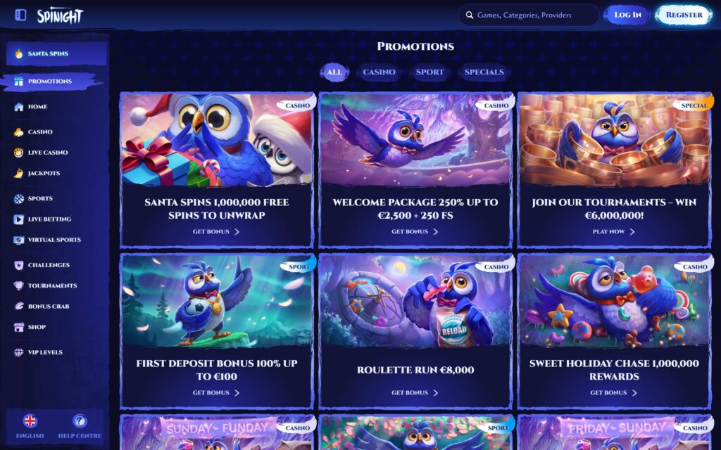 Spinight casino bonuses