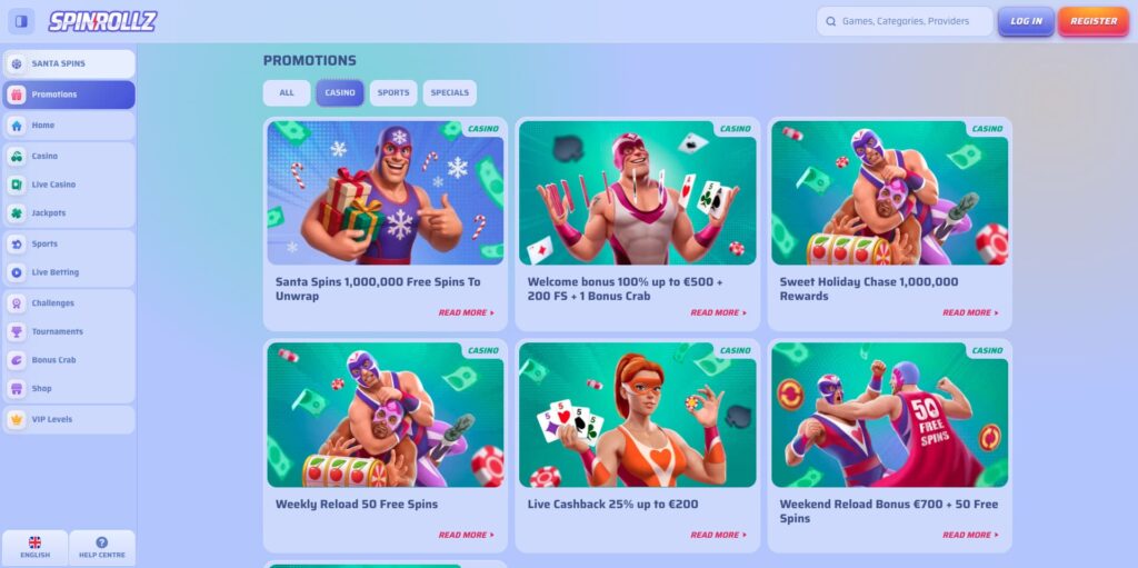 SpinRollz Casino Bonuses