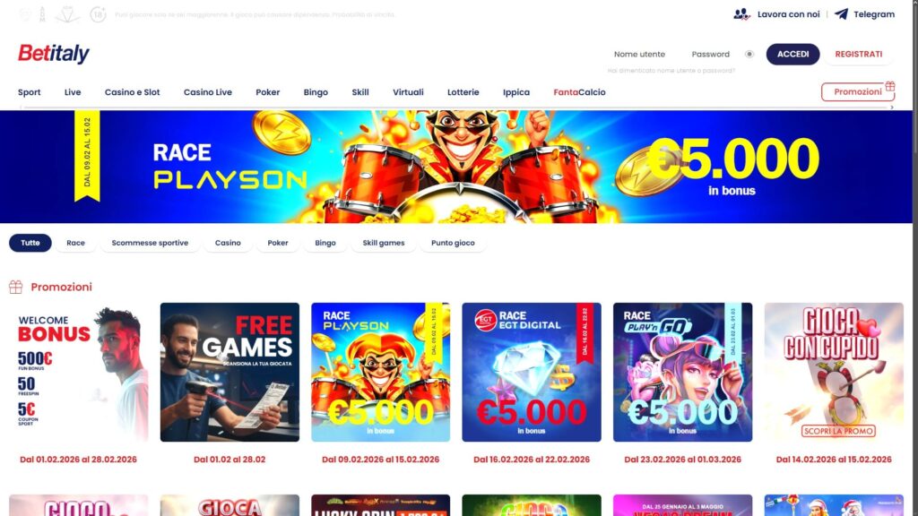 Betitaly casino bonuses