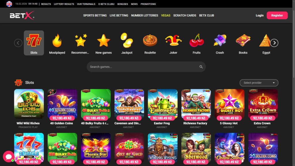 BetX casino slots