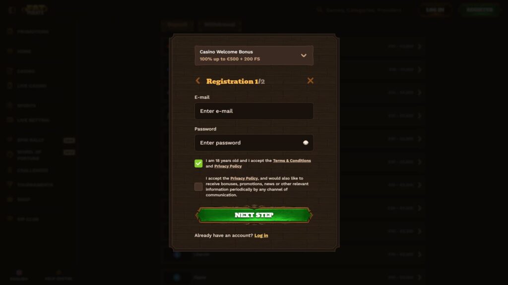 Fat Pirate casino registration