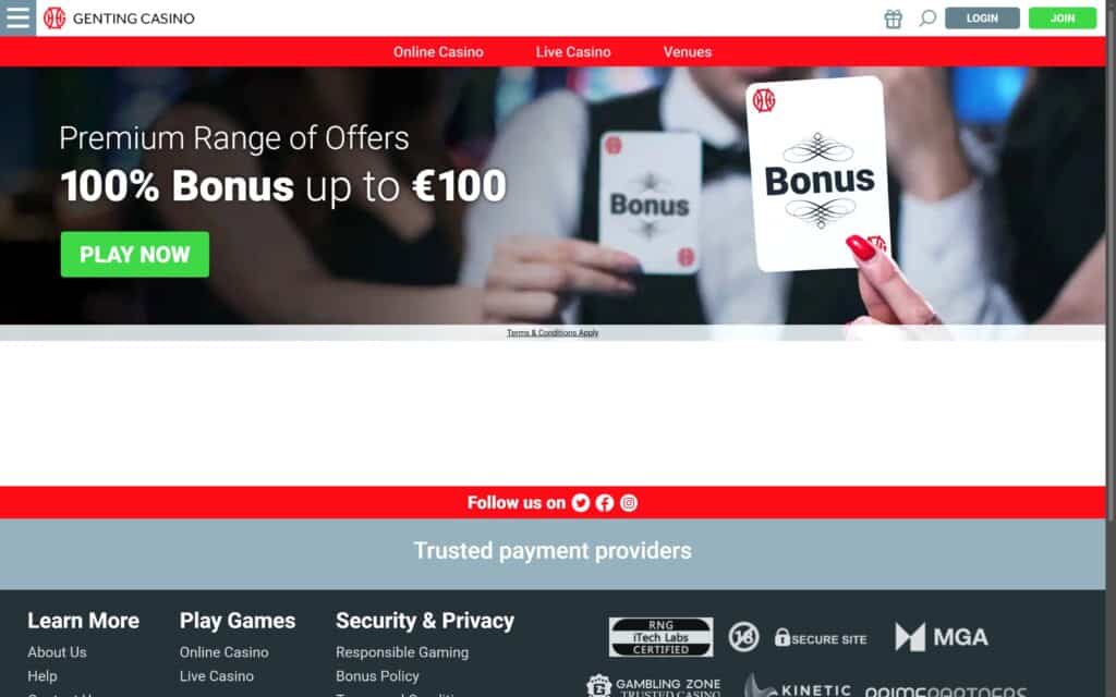 Genting casino bonuses