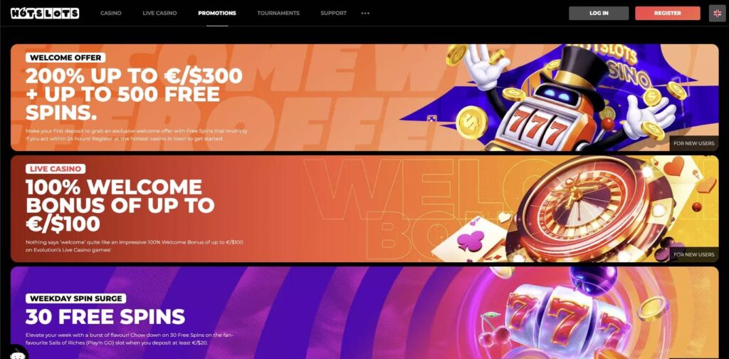 Hotslots casino bonuses