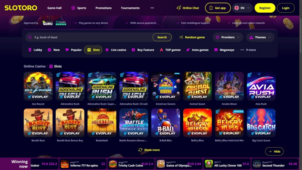 Slotoro casino slots