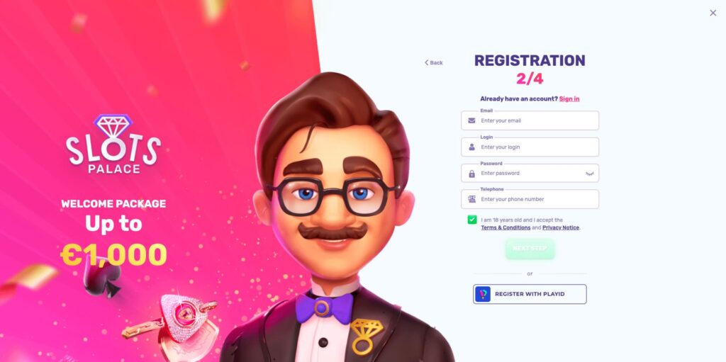 Slots Palace Casino Registration