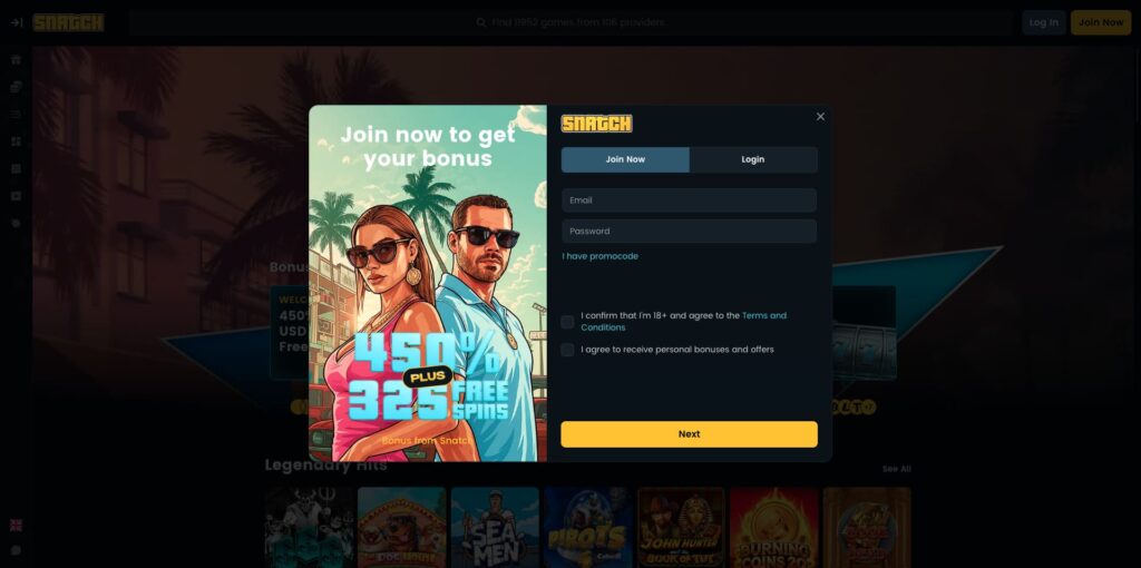 Snatch Casino Registration