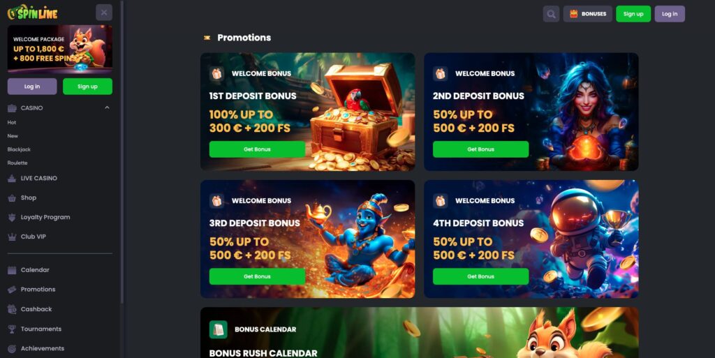 Spinline Casino Bonuses