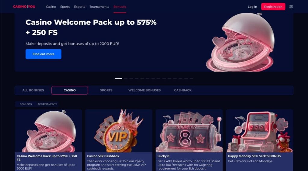 CasinoAndYou bonuses