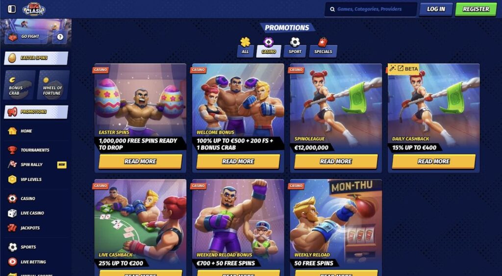 BigClash casino bonuses